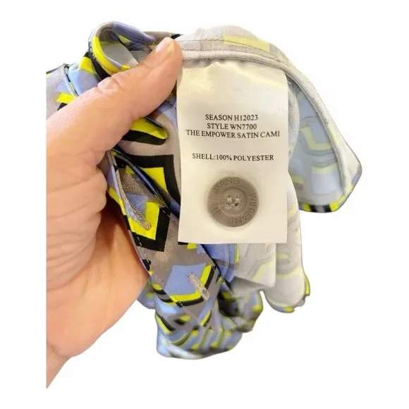 Wildfang The Empower Satin Cami Adjustable Straps Geo Print Sz S - Picture 6 of 6